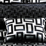 Benzara 6 Piece Polyester Queen Comforter Set with Geometric Print, Gray and Black