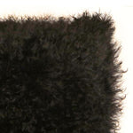 Benzara Faux Fur Pillow with Removable Cover and Zipper Closure, Black