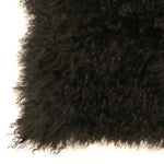 Benzara Faux Fur Pillow with Removable Cover and Zipper Closure, Black