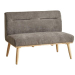 Benzara Fabric 2 Seater Loveseat Sofa with Splayed Legs, Gray and Brown