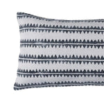 Benzara Polyfill Inserted Cotton Lumbar Pillow with Sawtooth Stripes,Gray and White