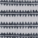 Benzara Polyfill Inserted Cotton Lumbar Pillow with Sawtooth Stripes,Gray and White
