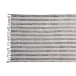 Benzara 2.5 X 8 Feet Rectangular Fabric Runner with Sawtooth Stripes,White and Gray