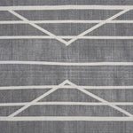 Benzara 4 X 6 Feet Fabric Rug with Fringes and Centerpoint Stripes, Gray and White