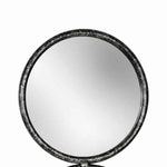 Benzara 48 Inch 4 Stacked Round Mirrored Wall Decor, Antique Silver