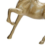 Benzara 16 Inch Aluminum Galloping Horse Sculpture, Champagne Gold