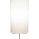Benzara Metal Table Lamp with Cylindrical Shade and Crystal Accent,Clear and White