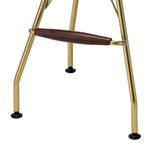 Benzara Metal Backless Barstool with Flared legs and Braces Support, Set of 2, Gold