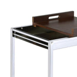 Benzara Metal and Wood Serving Cart with Tray and Floating Shelf, Brown and Silver
