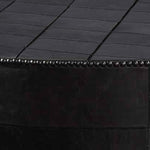 Benzara Round Leatherette Wrapped Metal Coffee Table with Bolt Accent, Slate Gray