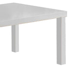 Benzara Wood and Metal Frame Coffee Table with Open Shelves, White and Chrome