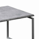 Benzara 3 Piece Faux Concrete Top Occasional Table Set, Gray and Silver