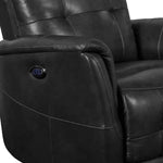 Benzara Faux Leather Upholstered Wooden Recliner with Switch Panel, Black