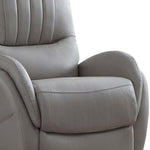 Benzara Leatherette Upholstered Power Recliner with Contoured Seats, Gray