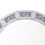 Benzara Round Mirror Panel Wall Decor with Light Function and Faux Diamond, Silver
