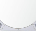 Benzara Round Mirror Panel Wall Decor with Light Function and Faux Diamond, Silver