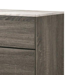 Benzara 5 Drawer Wooden Chest with Diamond Metal Knobs, Gray and Black