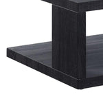 Benzara Dual Tone Wooden End Table with 2 Open Bottom Shelves, Gray and White