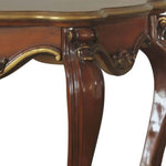 Benzara Wooden End Table with Open Bottom Shelf and Carved Details, Brown