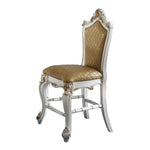 Benzara Leatherette Padded Counter Height Chair, Set of 2, White and Beige