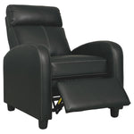 Benzara Leatherette Low Leg Recliner with Slope Armrests and Stitched Details,Black