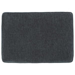 Benzara Fabric Upholstered Rectangular Ottoman with Tapered Block Legs, Gray
