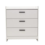 Benzara 3 Drawer Wooden Chest with Sled Base, Glossy White
