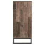 Benzara 4 Drawer Wooden Chest with Metal Legs, Brown and Black