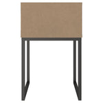 Benzara Single Drawer Wooden Nightstand with Metal Legs, Brown and Black