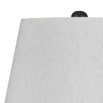 Benzara Metal Frame Table Lamp with Specled Base, Set of 2, Gray and White