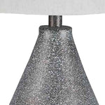 Benzara Metal Frame Table Lamp with Specled Base, Set of 2, Gray and White