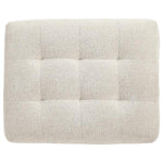 Benzara Fabric Ottoman with Button Tufted Padded Seat and Metal Legs, Light Gray