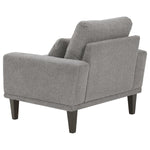 Benzara Fabric Chair with Track Style Arms and 1 Lumbar Pillow, Dark Gray