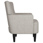 Benzara Fabric Accent Chair with Track Arms and Round Tapered Legs, Gray