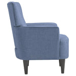 Benzara Fabric Accent Chair with Track Arms and Round Tapered Legs, Blue