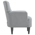 Benzara Fabric Accent Chair with Track Arms and Round Tapered Legs, Light Gray