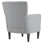 Benzara Fabric Accent Chair with Track Arms and Round Tapered Legs, Light Gray