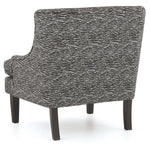 Benzara Wave Pattern Fabric Accent Chair with Sloped Arms and Wooden Legs, Black