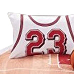 Benzara 4 Piece Polyester Full Comforter Set with Basketball Court Print, Multicolor