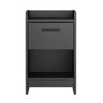 Benzara Single Drawer Wooden Nightstand with Open Shelf, Black