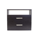 Benzara 2 Drawer Wooden Nightstand with Open Shelf, Black