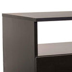Benzara 2 Drawer Wooden Nightstand with Open Shelf, Black
