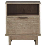 Benzara Single Drawer Wooden Nightstand with Open Shelf, Brown