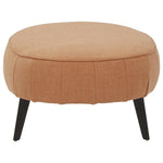Benzara Fabric Upholstered Oversized Accent Ottoman with Metal Legs, Orange