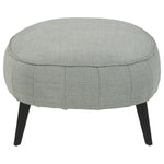 Benzara Fabric Upholstered Oversized Accent Ottoman with Metal Legs, Gray