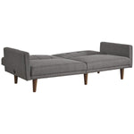 Benzara Fabric Upholstered Flip Flop Sofa with Box Tufting, Gray