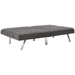 Benzara Fabric Upholstered Flip Flop Armless Sofa with Tufting details, Gray