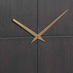 Benzara Round Wall Clock with Wooden Backing and Cut Out Design, Brown and Gold
