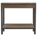 Benzara Plank Style Wooden End Table with Bottom Shelf, Brown