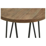 Benzara Round Coffee and 2 End Tables with Triangle Base, Set of 3, Brown and Black